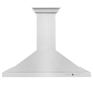 ZLINE 36 in. Convertible Vent Wall Mount Range Hood in Stainless Steel with Crown Molding (KBCRN-36) front.