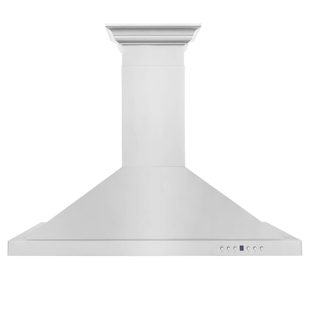 ZLINE 48 in. Convertible Vent Wall Mount Range Hood in Stainless Steel with Crown Molding (KBCRN-48) front.