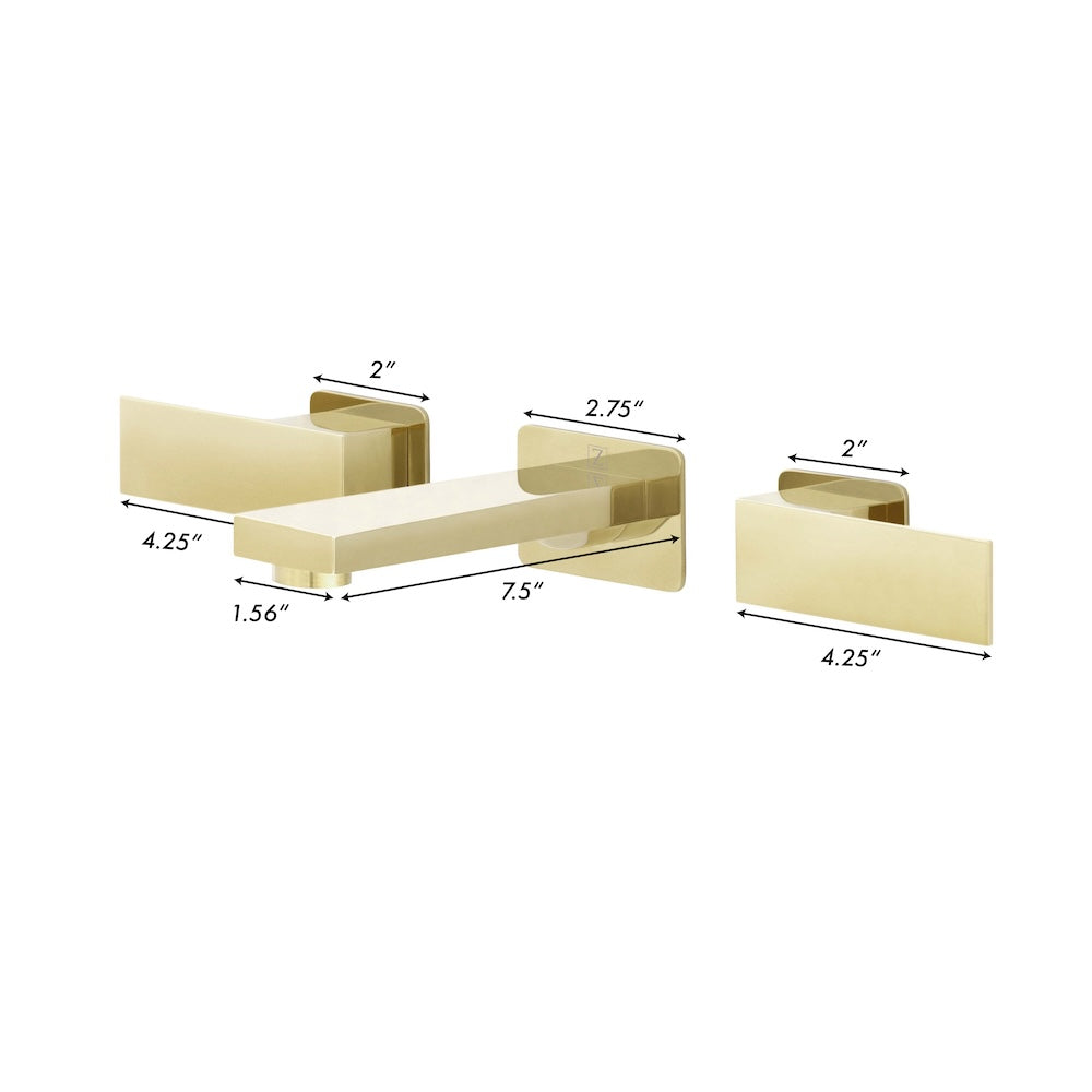 ZLINE Autograph Edition Bliss Wall Mount Bath Faucet in Polished Gold (BLS-BFW-PG)