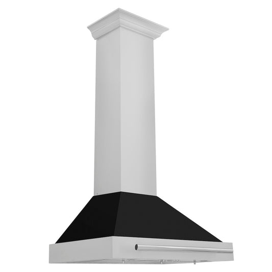 ZLINE 30 in. Convertible Stainless Steel Range Hood with Black Matte Shell and Stainless Steel Handle (KB4STX-BLM-30)