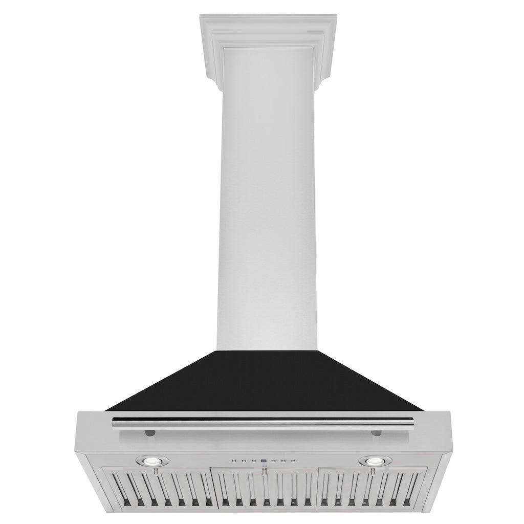 ZLINE Stainless Steel Range Hood with Black Matte Shell (KB4STXBLM