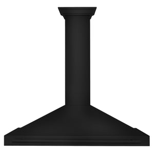 ZLINE 48 in. Convertible Black Stainless Steel Wall Mount Range Hood With Black Stainless Steel Handle (BSKB4X-48) front.