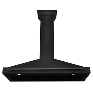 ZLINE 48 in. Convertible Black Stainless Steel Wall Mount Range Hood With Black Stainless Steel Handle (BSKB4X-48) front, under.