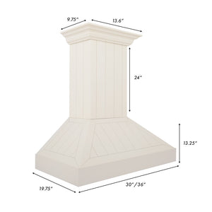 ZLINE 30 in. Ducted Vent Wooden Wall Mount Range Hood in Cottage White (KPTT-30)