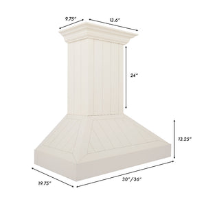 ZLINE 36 in. Ducted Vent Wooden Wall Mount Range Hood in Cottage White (KPTT-36)