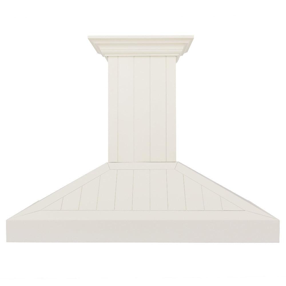 ZLINE 48 in. Ducted Vent Wooden Convertible Vent Wall Mount Range Hood in Cottage White (KPTT-48) front.