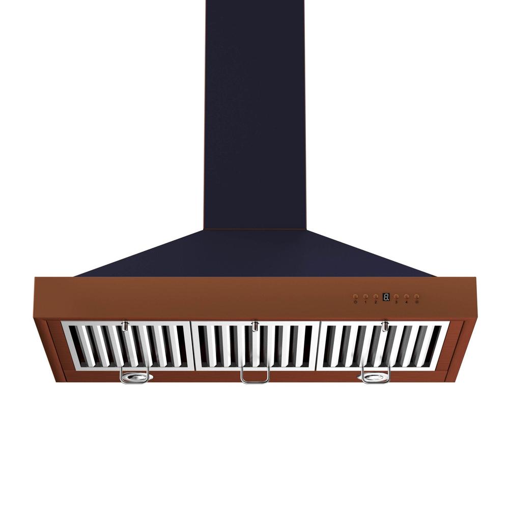 ZLINE 30 in. Convertible Vent Designer Series Wall Mount Range Hood in Oil-Rubbed Bronze with Copper Bands (KB2-BCXXX-30)