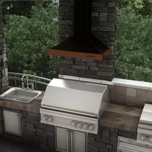 ZLINE 36 in. Convertible Vent Designer Series Wall Mount Range Hood in Oil-Rubbed Bronze with Copper Bands (KB2-BCXXX-36)