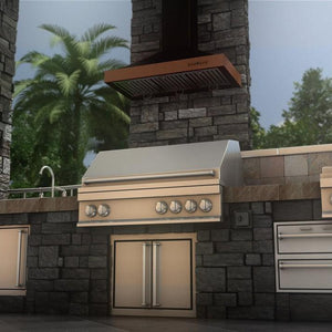 ZLINE 36 in. Convertible Vent Designer Series Wall Mount Range Hood in Oil-Rubbed Bronze with Copper Bands (KB2-BCXXX-36)