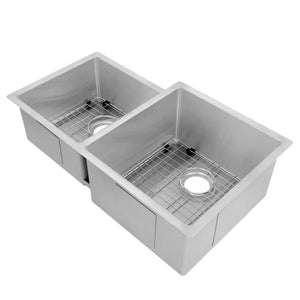 ZLINE 32 in. Jackson Undermount Double Bowl Stainless Steel Kitchen Sink with Bottom Grid (SRDL-32) main image.