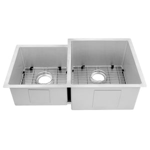 ZLINE Jackson 32 in. Undermount Double Bowl Scratch Resistant Stainless Steel Kitchen Sink with Bottom Grid (SRDL-32S) front.