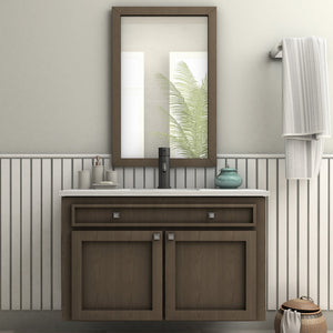 ZLINE Aloha Bath Faucet in Matte Black (ALH-BF-MB) on a luxury bathroom vanity, center.