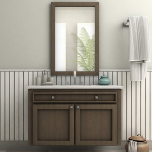 ZLINE Bliss Widespread Bath Faucet in Chrome (BLS-BF-CH) on a luxury bathroom vanity, center.