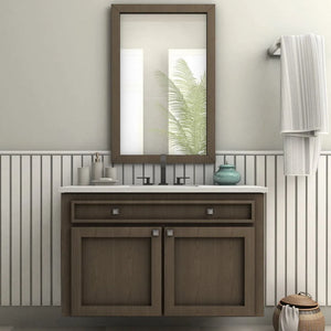 ZLINE Bliss Widespread Bath Faucet in Matte Black (BLS-BF-MB) on a luxury bathroom vanity, center.