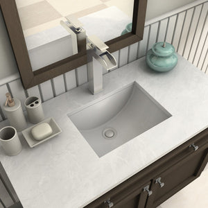 ZLINE Eagle Falls Bath Faucet in Brushed Nickel (EAG-BF-BN) on a luxury bathroom vanity, above.