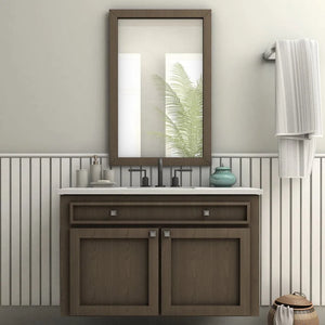 ZLINE El Dorado Widespread Bath Faucet in Matte Black (ELD-BF-MB) on a luxury bathroom vanity, center.