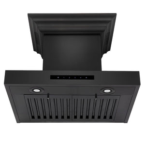 ZLINE 24 in. CrownSound™ Ducted Vent Wall Mount Range Hood in Black Stainless Steel with Built-in Bluetooth Speakers (BSKENCRN-BT-24) under.