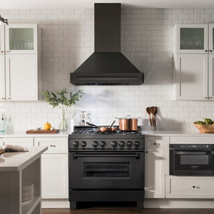 ZLINE 36 in. Black Stainless Steel Range Hood with Black Stainless Steel Handle (BS655-36-BS)