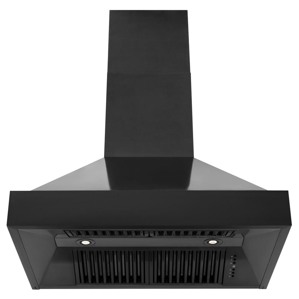 ZLINE 36 in. Ducted Vent Black Stainless Steel Wall Mount Range Hood (BS655N-36) under.