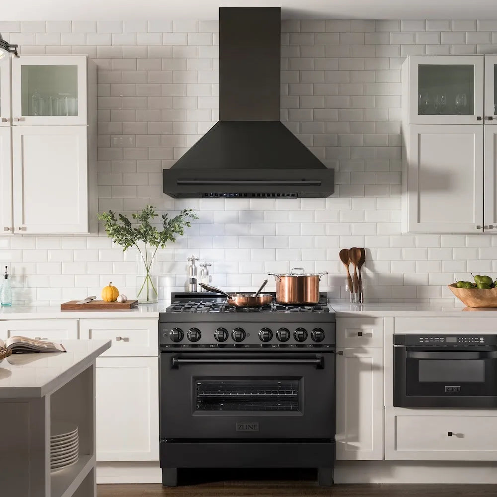 ZLINE 30 in. Black Stainless Steel Range Hood with Black Stainless Steel Handle (BS655-30-BS)