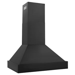 ZLINE 36 in. Ducted Vent Black Stainless Steel Wall Mount Range Hood (BS655N-36) side.