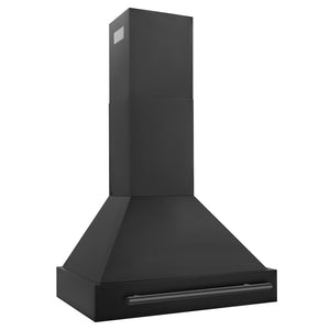 ZLINE 30 in. Black Stainless Steel Range Hood with Black Stainless Steel Handle (BS655-30-BS) side.