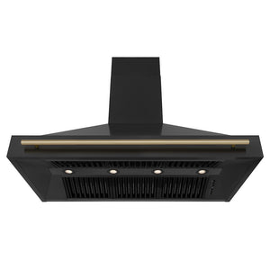 ZLINE 48 in. Black Stainless Steel Range Hood with Champagne Bronze Handle (BS655Z-48-CB) under.