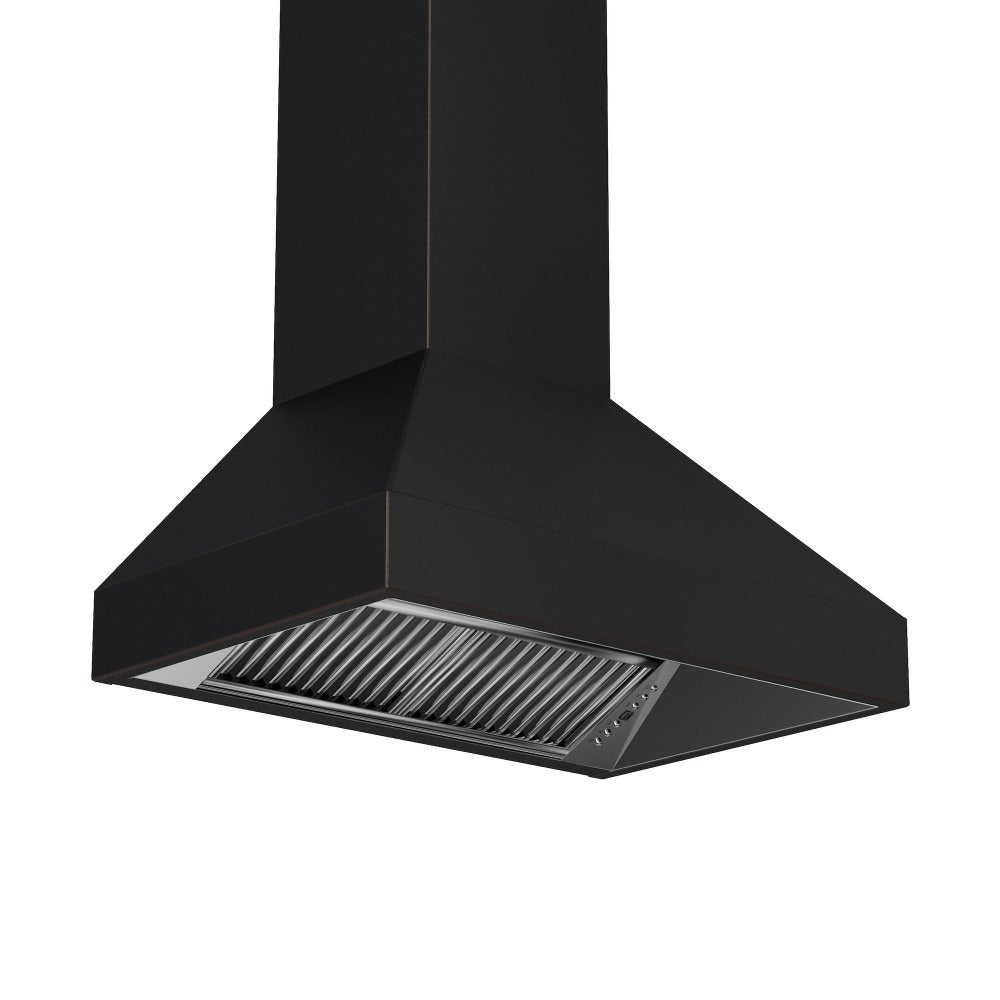 ZLINE 36 in. Designer Series Ducted Wall Mount Range Hood in Oil-Rubbed Bronze (8667B-36) side, under.