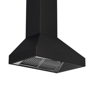 ZLINE 36 in. Designer Series Ducted Wall Mount Range Hood in Oil-Rubbed Bronze (8667B-36) side, under.