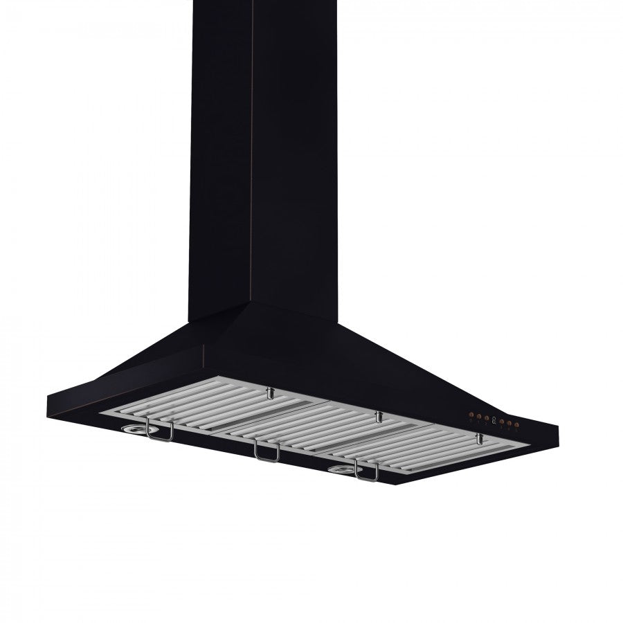 ZLINE 36 in. Designer Series Convertible Vent Wall Mount Range Hood in Oil-Rubbed Bronze (8KBB-36) side, under.