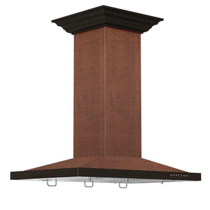 ZLINE 36 in. Designer Series Hand Hammered Copper Convertible Vent Island Mount Range Hood (8GL2Hi-36)