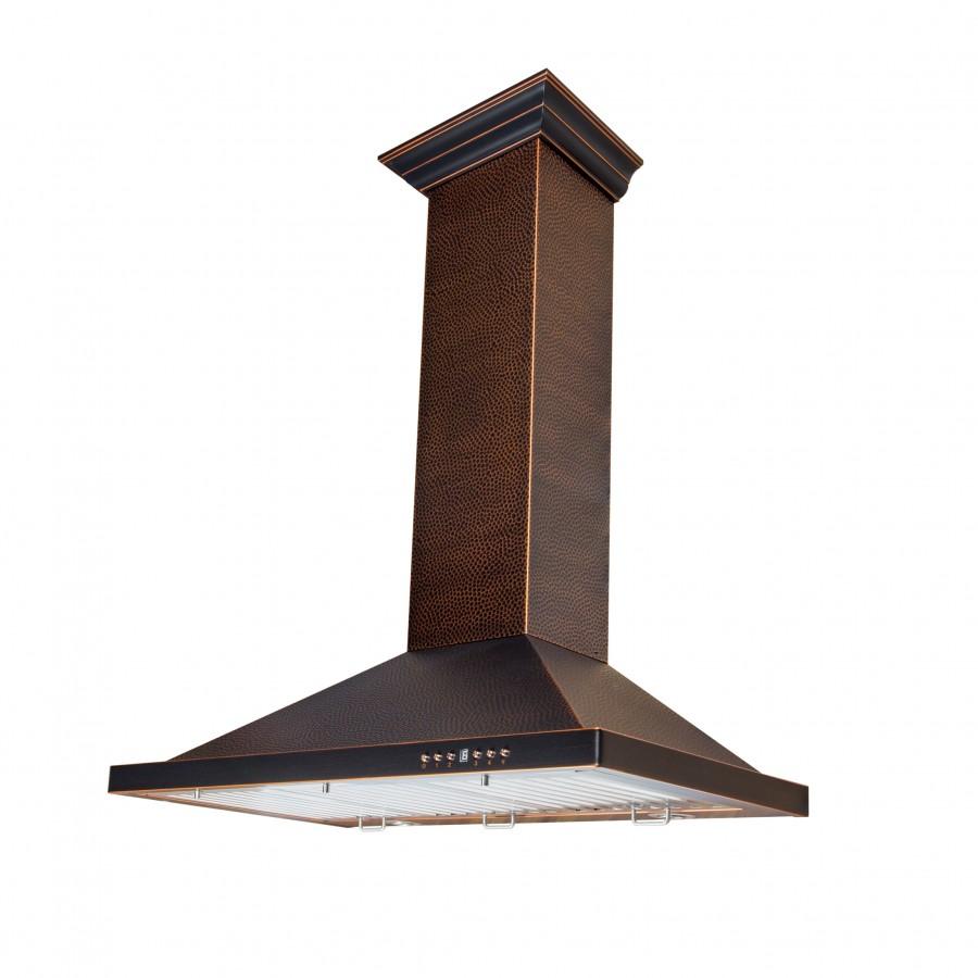 ZLINE 36 in. Designer Series Hand-Hammered Copper Convertible Vent Wall Mount Range Hood (8KBH-36)
