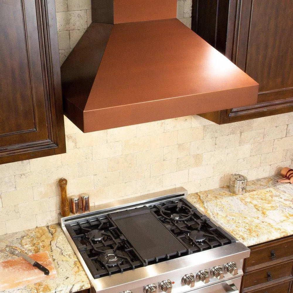 ZLINE 36 in. Designer Series Ducted Wall Mount Range Hood in Copper (8667C-36)