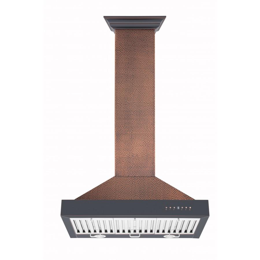 ZLINE 30 in. Convertible Vent Designer Series Wall Mount Range Hood in Hand-Hammered Copper (KB2-HBXXX-30)