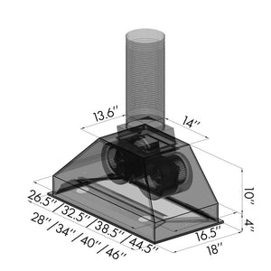 ZLINE 34 in. Ducted Remote Blower Range Hood Insert in Stainless Steel (698-RD-34)