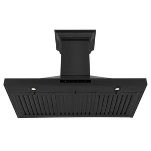 ZLINE 42 in. CrownSound™ Ducted Vent Wall Mount Range Hood in Black Stainless Steel with Built-in Bluetooth Speakers (BSKBNCRN-BT-42)