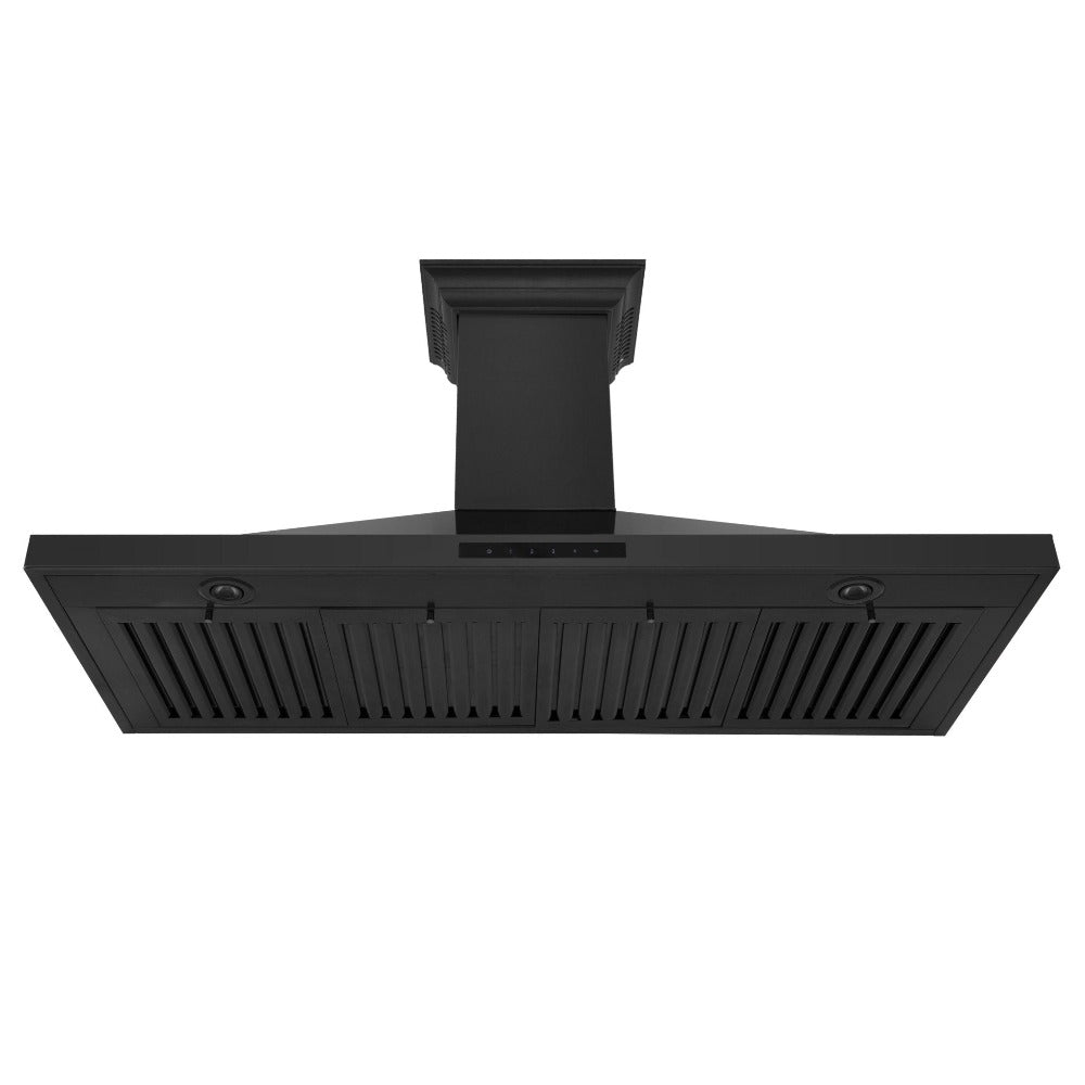ZLINE 42 in. CrownSound™ Ducted Vent Wall Mount Range Hood in Black Stainless Steel with Built-in Bluetooth Speakers (BSKBNCRN-BT-42)
