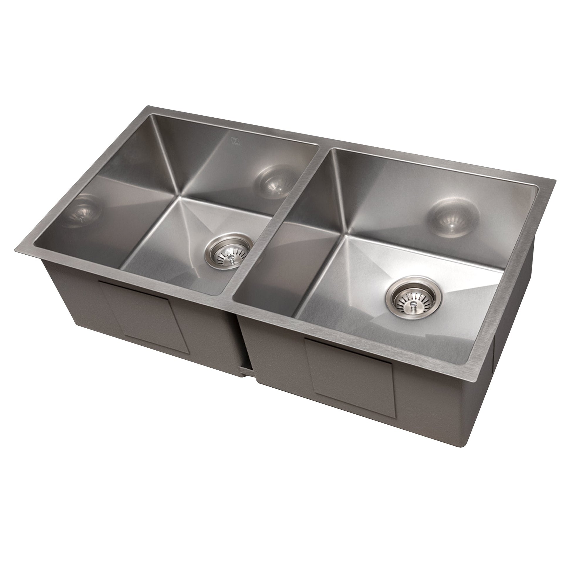 ZLINE Anton 36 in. Undermount Double Bowl Scratch Resistant Stainless Steel Kitchen Sink with Bottom Grid (SR50D-36S)