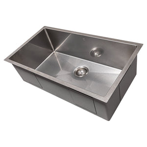 ZLINE Meribel 33 in. Undermount Single Bowl Scratch Resistant Stainless Steel Kitchen Sink with Bottom Grid (SRS-33S)