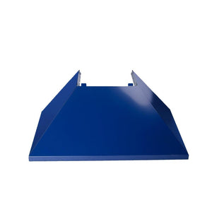 ZLINE 30 in. Ducted Satin Stainless Steel Wall Mount Range Hood with Blue Gloss Shell (8654BG-30)