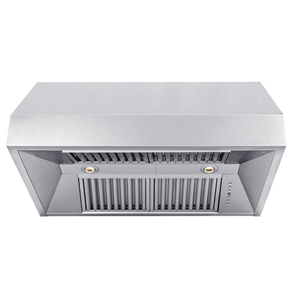 ZLINE 36 in. Satin Stainless Steel Convertible Vent Under Cabinet Range Hood (8685S-36) under.