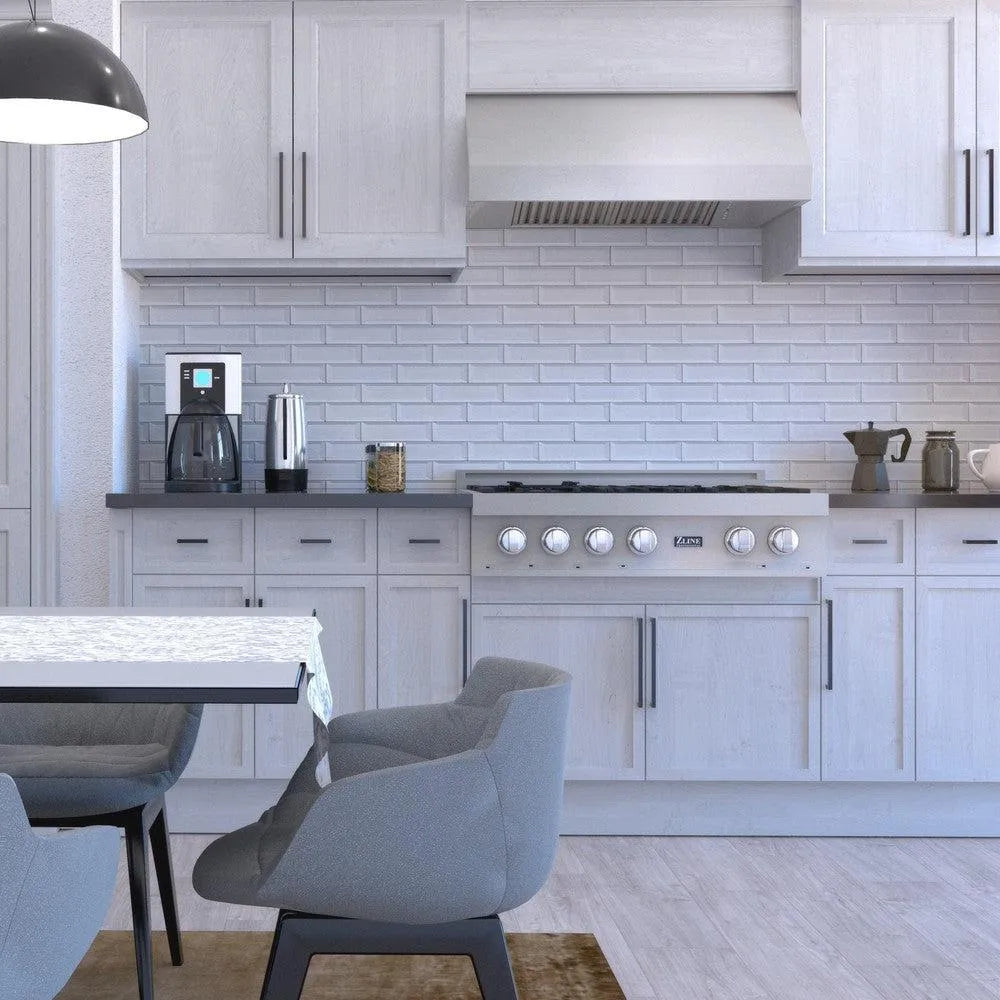 ZLINE 36 in. Satin Stainless Steel Convertible Vent Under Cabinet Range Hood (8685S-36) under.