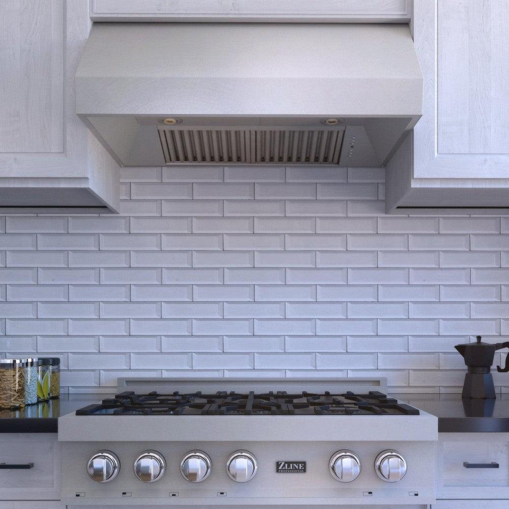 ZLINE 36 in. Satin Stainless Steel Convertible Vent Under Cabinet Range Hood (8685S-36) under.