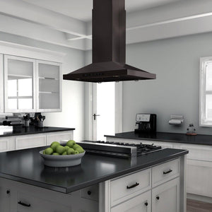 ZLINE 42 in. Convertible Vent Island Mount Range Hood in Black Stainless Steel (BSGL2iN-42)