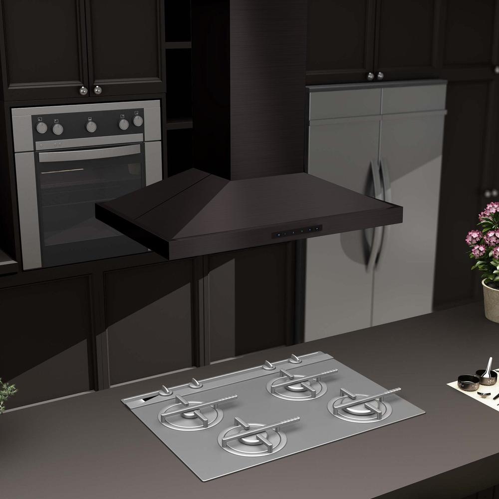 ZLINE 42 in. Convertible Vent Island Mount Range Hood in Black Stainless Steel (BSGL2iN-42)