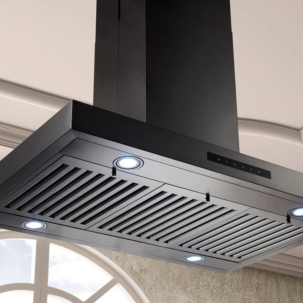 ZLINE 30 in. Convertible Island Mount Range Hood in Black Stainless Steel (BSKE2iN-30)