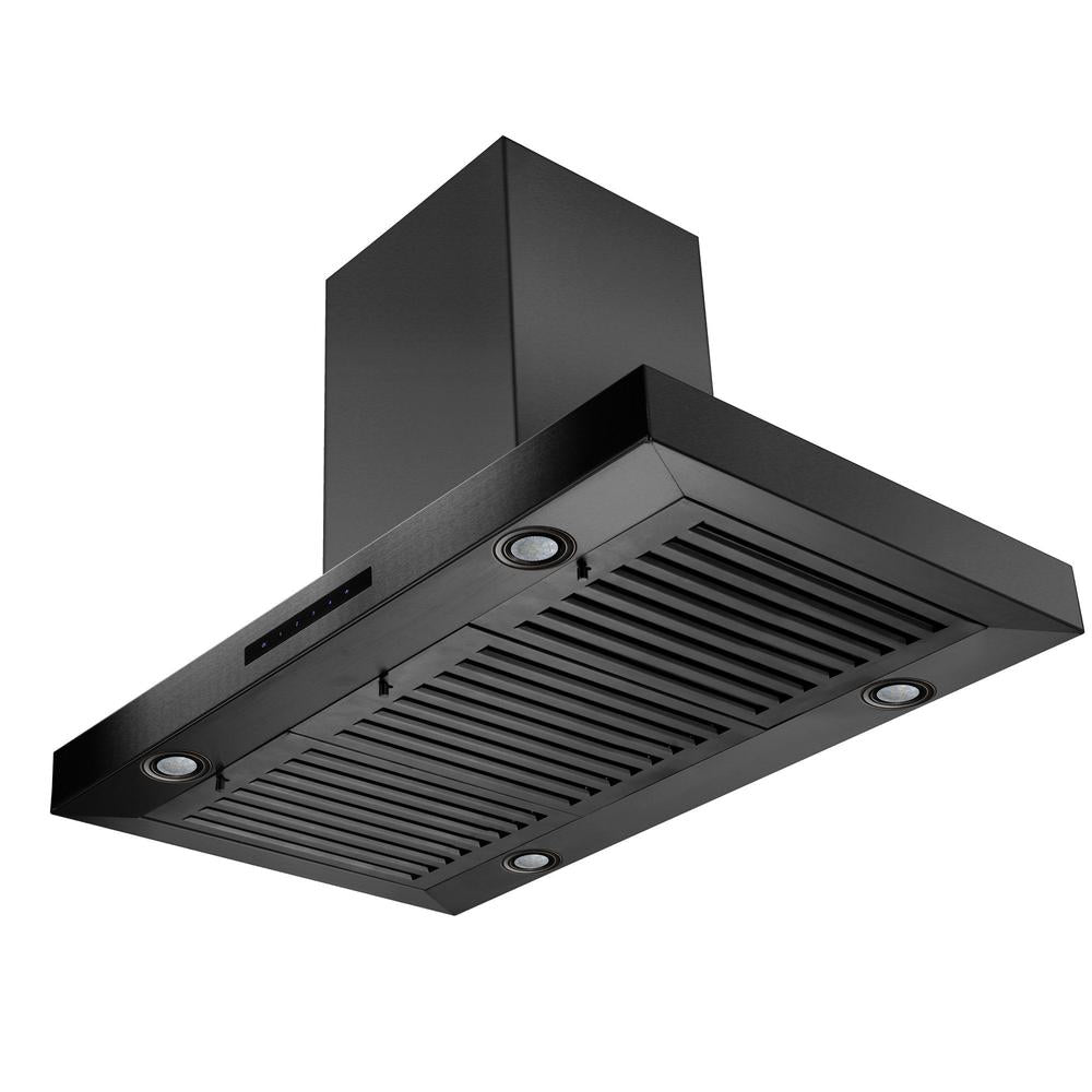 ZLINE 36 in. Convertible Island Mount Range Hood in Black Stainless Steel (BSKE2iN-36)