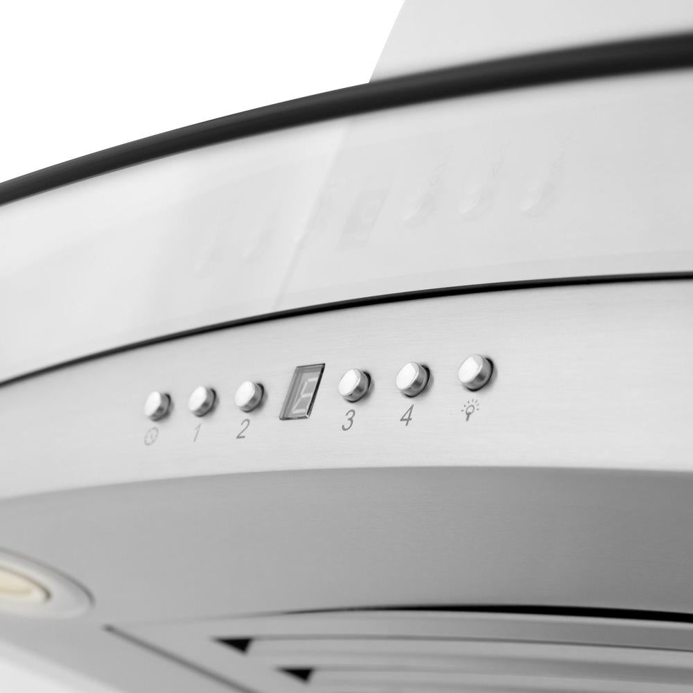 ZLINE 30 in. Convertible Vent Island Mount Range Hood in Stainless Steel and Glass (GL14i-30)