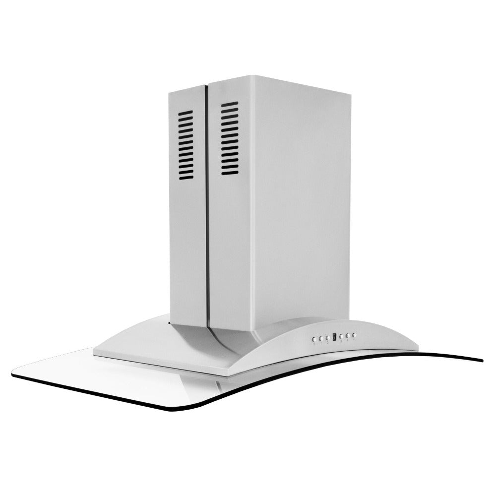 ZLINE 30 in. Convertible Vent Island Mount Range Hood in Stainless Steel and Glass (GL9i-30)