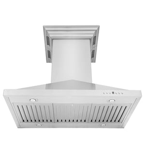 ZLINE 36 in. CrownSound™ Ducted Vent Island Mount Range Hood in Stainless Steel with Built-in Bluetooth Speakers (GL1iCRN-BT-36)